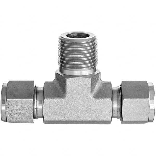 USA Sealing - Metal Compression Tube Fittings Type: Male Branch Tee End Connections: Comp x MNPT x Comp - All Tool & Supply