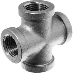 Pipe Cross: 2″ Fitting, 304 Stainless Steel FNPT x FNPT x FNPT x FNPT, Threaded, ASME B1.20.1 & ASTM A351, 150 psi