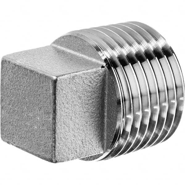 USA Sealing - 1/2" 316 Stainless Steel Pipe Square Head Plug - All Tool & Supply