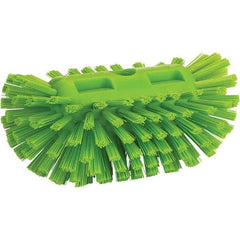 Vikan - 1-1/2" Bristle Length, Polyester Utility Scrub Brush - 8" Long x 5-1/2" Wide Head, 8" OAL, Green, Polypropylene Block - All Tool & Supply