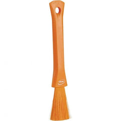 Vikan - 2-1/4" Bristle Length, Polyester Detail Brush - 1-1/4" Long x 0.4" Wide Head, 8.07" OAL, Ergonomic Handle, Orange, Polypropylene Block - All Tool & Supply