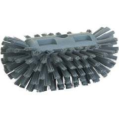 Vikan - 1-1/2" Bristle Length, Polyester Utility Scrub Brush - 8" Long x 5-1/2" Wide Head, 8" OAL, Gray, Polypropylene Block - All Tool & Supply