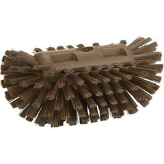 Vikan - 1-1/2" Bristle Length, Polyester Utility Scrub Brush - 8" Long x 5-1/2" Wide Head, 8" OAL, Brown, Polypropylene Block - All Tool & Supply