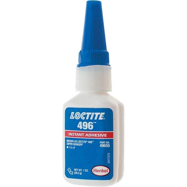 Loctite - 1 oz Bottle Clear Instant Adhesive - 496 SUPERBONDER 1OZ LOCTITE SPRBNDR ADHS - All Tool & Supply