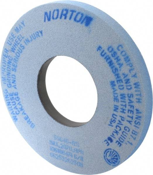 Norton - 12" Diam x 5" Hole x 1" Thick, I Hardness, 46 Grit Surface Grinding Wheel - Ceramic, Type 1, Coarse Grade, 2,070 Max RPM, Vitrified Bond, No Recess - All Tool & Supply