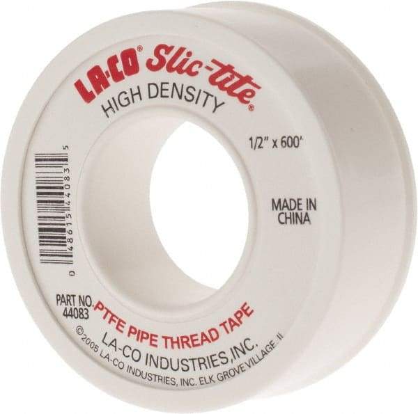 LA-CO - 1/2" Wide x 600" Long General Purpose Pipe Repair Tape - 3 mil Thick, -450 to 550°F, White - All Tool & Supply