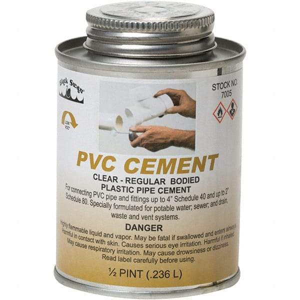 Black Swan - 1/2 Pt Regular Bodied Cement - Clear, Use with PVC - All Tool & Supply