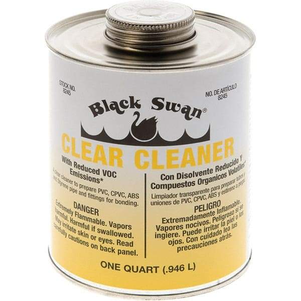 Black Swan - 1 Qt All-Purpose Cleaner - Clear, Use with ABS, PVC & CPVC up to 6" Diam - All Tool & Supply