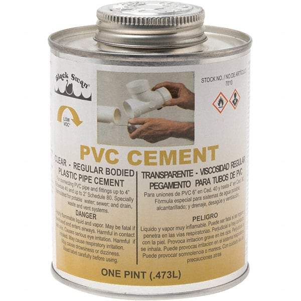 Black Swan - 1 Pt Regular Bodied Cement - Clear, Use with PVC - All Tool & Supply