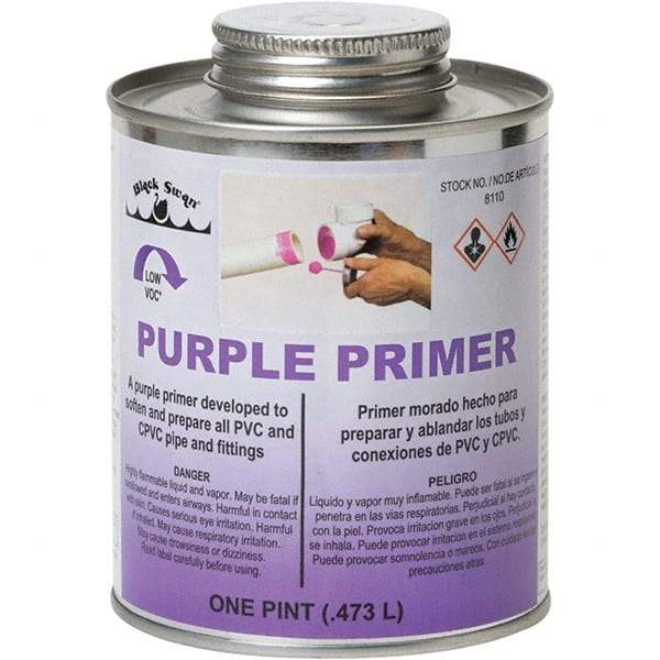 Black Swan - 1 Pt All Purpose Primer/Cleaner - Purple, Use with PVC & CPVC - All Tool & Supply