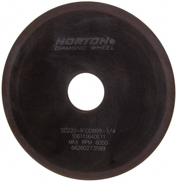 Norton - 6" Diam x 1-1/4" Hole x 1/16" Thick, 220 Grit Surface Grinding Wheel - Diamond, Type 1A1, Very Fine Grade, Resinoid Bond - All Tool & Supply