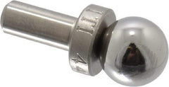 Jergens - 9.53mm Ball Diam, 4.75mm Shank Diam, Stainless Steel Checking Tooling Ball - 3/4" Ball Center to Shank Bottom, 0.3" Ball Center to Shoulder Bottom, with Shoulder, Breakaway - All Tool & Supply