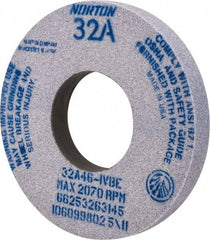 Norton - 12" Diam x 5" Hole x 1-1/2" Thick, I Hardness, 46 Grit Surface Grinding Wheel - Aluminum Oxide, Type 1, Coarse Grade, 2,070 Max RPM, Vitrified Bond, No Recess - All Tool & Supply