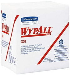 WypAll - X70 1/4 Fold Shop Towel/Industrial Wipes - Poly Pack, 12-1/2" x 12-1/2" Sheet Size, White - All Tool & Supply