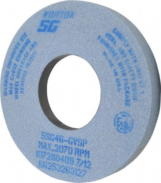 Norton - 12" Diam x 5" Hole x 1-1/2" Thick, G Hardness, 46 Grit Surface Grinding Wheel - Ceramic, Type 5, Coarse Grade, 2,070 Max RPM, Vitrified Bond, One-Side Recess - All Tool & Supply