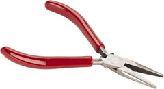 Proto - 5" OAL, 1-3/16" Jaw Length x 7/16" Jaw Width, Long Nose Needle Nose Pliers - Serrated Jaw, Plastisol Handles - All Tool & Supply