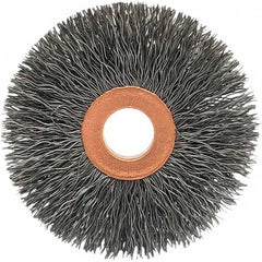 Brush Research Mfg. - 2-1/2" OD, 1/2" Arbor Hole, Crimped Stainless Steel Wheel Brush - All Tool & Supply