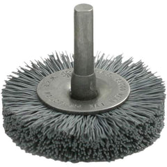 Brush Research Mfg. - 1-1/4" OD, Crimped Abrasive Nylon Wheel Brush - 7/16" Face Width, 1/8" Trim Length, 25,000 RPM - All Tool & Supply