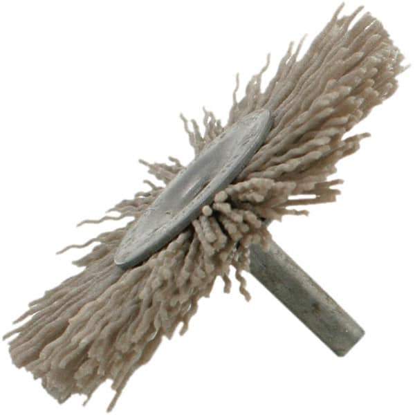 Brush Research Mfg. - 3" OD, Straight Filament Abrasive Nylon Wheel Brush - 3/8" Face Width, 13/16" Trim Length, 25,000 RPM - All Tool & Supply