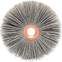 Brush Research Mfg. - 3" OD, 5/8" Arbor Hole, Crimped Abrasive Nylon Wheel Brush - 1/2" Face Width, 1" Trim Length, 20,000 RPM - All Tool & Supply