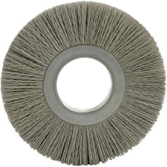 Brush Research Mfg. - 8" OD, 3-1/4" Arbor Hole, Crimped Abrasive Nylon Wheel Brush - 17/32" Face Width, 1-7/8" Trim Length, 5,000 RPM - All Tool & Supply