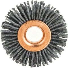 Brush Research Mfg. - 2-1/2" OD, 1/2" Arbor Hole, Crimped Abrasive Nylon Wheel Brush - 1/2" Face Width, 3/4" Trim Length, 20,000 RPM - All Tool & Supply