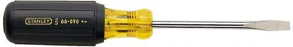 Stanley - 3/8" Blade Width, 13-3/8" OAL Standard Slotted Screwdriver - 8" Blade Length, Round Shank, Acetate with Rubber Grip Handle - All Tool & Supply