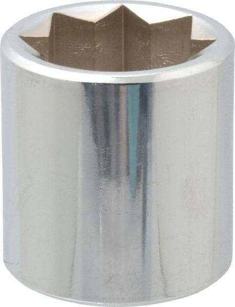 Proto - 1", 1/2" Drive, Standard Hand Socket - 8 Points, 1-3/4" OAL, Alloy Steel, Chrome Finish - All Tool & Supply