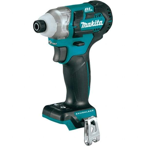 Makita - 12 Volt, 1/4" Drive, 100 Ft/Lb Torque, Cordless Impact Driver - Pistol Grip Handle, 3900 RPM, Lithium-Ion, Bare Tool - All Tool & Supply