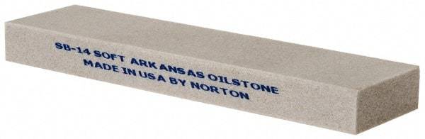 Norton - 4" Long x 1" Wide x 3/8" Thick, Novaculite Sharpening Stone - Rectangle, Extra Fine Grade - All Tool & Supply