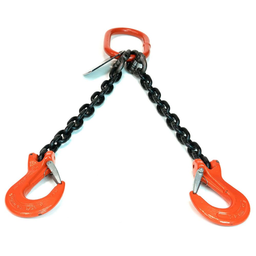 Slings & Tiedowns (Load-Rated); Sling Type: Chain; Length (Feet): 16; Vertical Capacity (Lb.): 15200; Choker Capacity (Lb.): 12400; Width (Inch): 0; Basket Capacity (Lb.): 8800; Eye Type: Large Eye; Chain Sling Type: DOS; Sling Material: Steel; Sling Widt