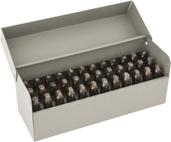 C.H. Hanson - 36 Piece, 3/16" Character Steel Stamp Set - Letters & Figures, Low Stress Round Face Full - All Tool & Supply