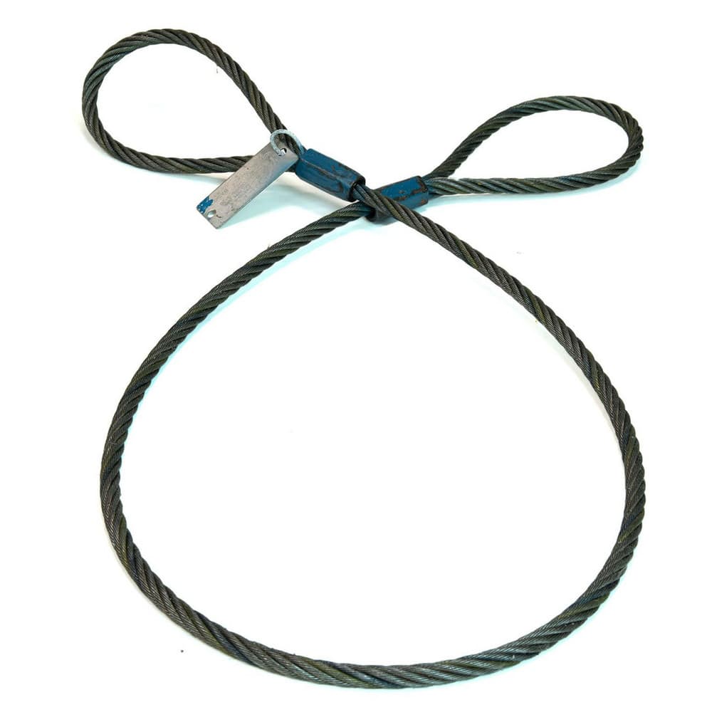 Slings & Tiedowns (Load-Rated); Sling Type: Wire Rope; Length (Feet): 16; Vertical Capacity (Lb.): 11200; Choker Capacity (Lb.): 8200; Width (Inch): 0; Basket Capacity (Lb.): 22000; Eye Type: Large Flemish Eye; Sling Material: Steel; Sling Width: 0 in; Sl