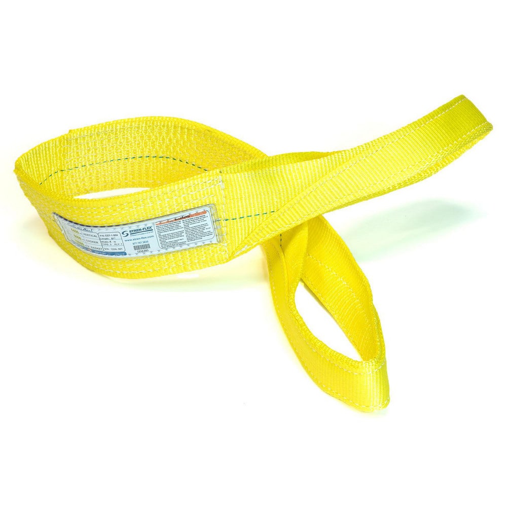 Slings & Tiedowns (Load-Rated); Sling Type: Eye & Eye; Length (Feet): 12; Vertical Capacity (Lb.): 9600; Choker Capacity (Lb.): 7600; Width (Inch): 6; Basket Capacity (Lb.): 19200; Eye Type: Flat Eye; Sling Material: Polyester; Sling Width: 6 in; Eye Leng