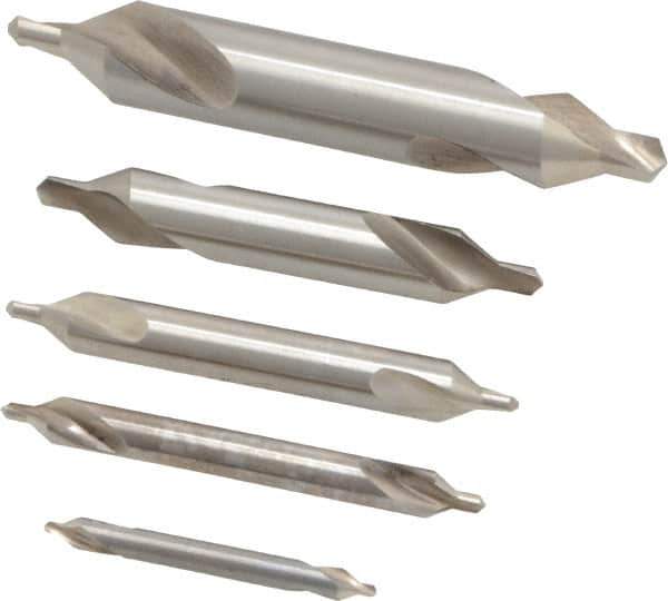 Keo - 5 Piece, #1 to 5, Plain Edge, High Speed Steel Combo Drill & Countersink Set - 60° Incl Angle - All Tool & Supply