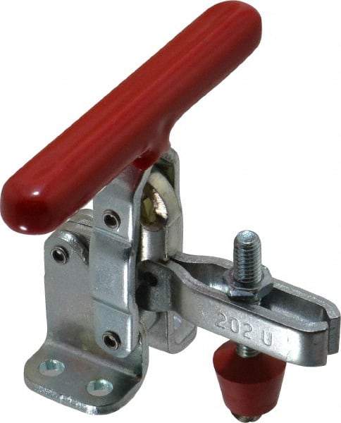 De-Sta-Co - 200 Lb Holding Capacity, Vertical Handle, Manual Hold Down Toggle Clamp - 65° Handle Movement, 105° Bar Opening, U-Bar, Flanged Base, Electro-Plated Zinc, Carbon Steel - All Tool & Supply