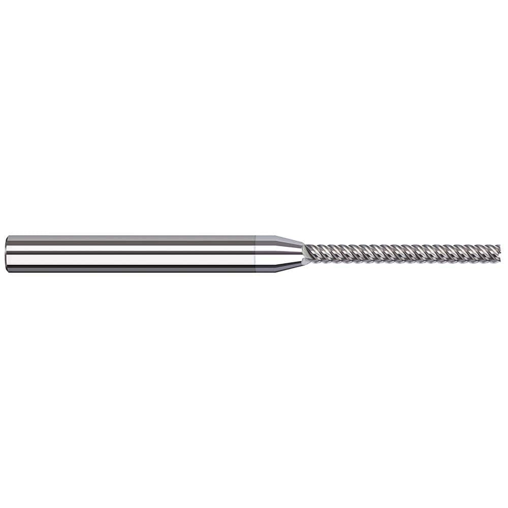 Square End Mill: 1/32'' Dia, 5/16'' LOC, 1/8'' Shank Dia, 2-1/2'' OAL, 5 Flutes, Solid Carbide Single End, TiB2 Finish, 50 ° Variable Helix, RH Cut, RH Flute