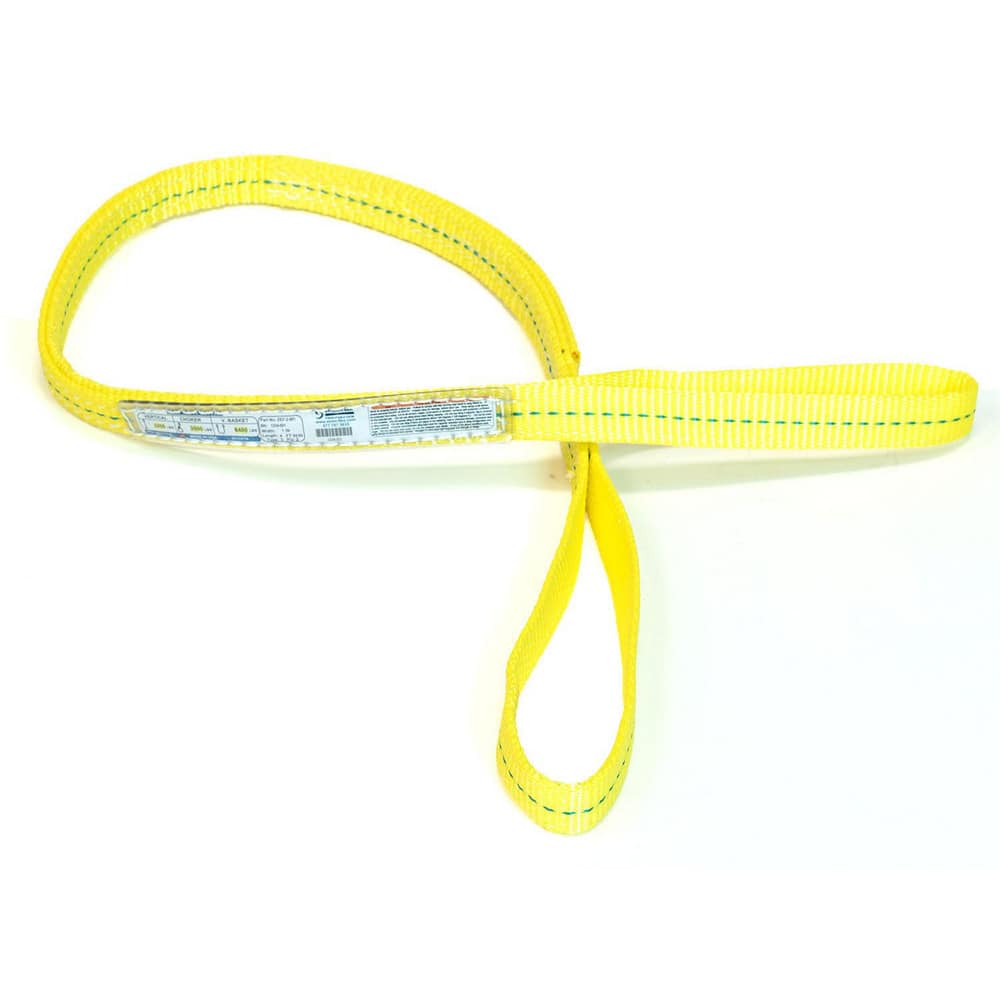 Slings & Tiedowns (Load-Rated); Sling Type: Eye & Eye; Length (Feet): 18; Vertical Capacity (Lb.): 3200; Choker Capacity (Lb.): 2500; Width (Inch): 1; Basket Capacity (Lb.): 6400; Eye Type: Flat Eye; Sling Material: Polyester; Sling Width: 1 in; Eye Lengt