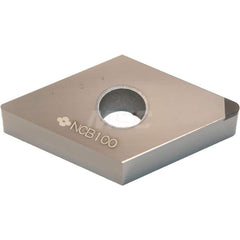 Turning Insert:  NUDNGA431 NCB100,  Cubic Boron Nitride Uncoated Finish,  Neutral,  0.0984″ Long,  0.0157″ Corner Radius,  55.0 &deg N/A Diamond,  Series  NCB100