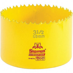 Starrett - 3-1/2" Diam, 2" Cutting Depth, Hole Saw - High Speed Steel Saw, Toothed Edge - All Tool & Supply