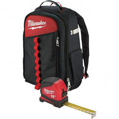 Milwaukee Tool - 22 Pocket Black & Red Ballistic Nylon Backpack Tool Bag - 11" Wide x 7-7/8" Deep x 19-5/8" High - All Tool & Supply