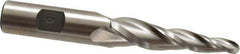 Made in USA - 5° Taper Angle per Side, 1/4" Small End Diam, 2-1/4" LOC, High Speed Steel 3 Flute Tapered Ball End Mill - 4-1/4" OAL, 1/2" Shank Diam, Spiral Flute - All Tool & Supply