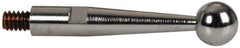 TESA Brown & Sharpe - 3mm Ball Diam, Steel, Ball Test Indicator Contact Point - 1/2" Contact Point Length, Use with Brown & Sharpe BesTest 599 Series - All Tool & Supply