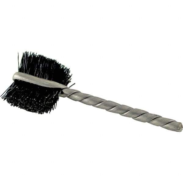 Brush Research Mfg. - 4 Rows x 19 Columns Nylon Scratch Brush - 5-3/4" Brush Length, 13-3/4" OAL, 1 Trim Length, Wood Curved Back Handle - All Tool & Supply