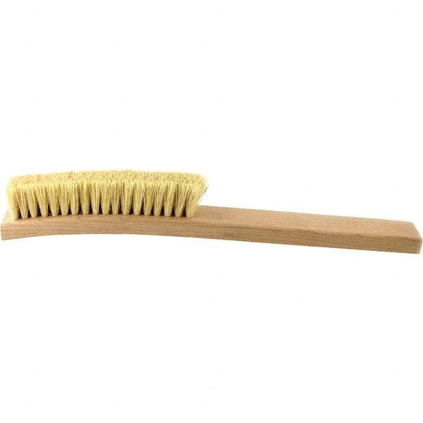 Brush Research Mfg. - 4 Rows x 18 Columns Tampico Scratch Brush - 5-3/4" Brush Length, 13-3/4" OAL, 1 Trim Length, Wood Curved Back Handle - All Tool & Supply