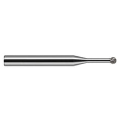 Undercutting End Mills - 0.0620″ (1/16″) Cutter Diameter × 0.0930″ (3/32″) Neck Length × 270° Carbide Deburring Undercut End Mill, 15 RH Teeth, 12 LH Teeth - Exact Industrial Supply