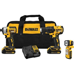 DeWALT - Cordless Tool Combination Kits Voltage: 20 Tools: Compact Drill/Driver; 1/4" Impact Driver; LED Light - All Tool & Supply