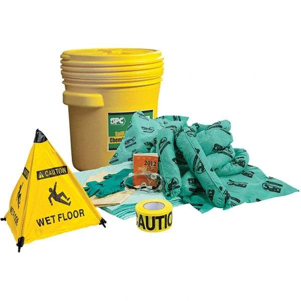 Brady SPC Sorbents - 17 Gal Capacity Chemical Spill Kit - 20 Gal Polyethylene Drum - All Tool & Supply