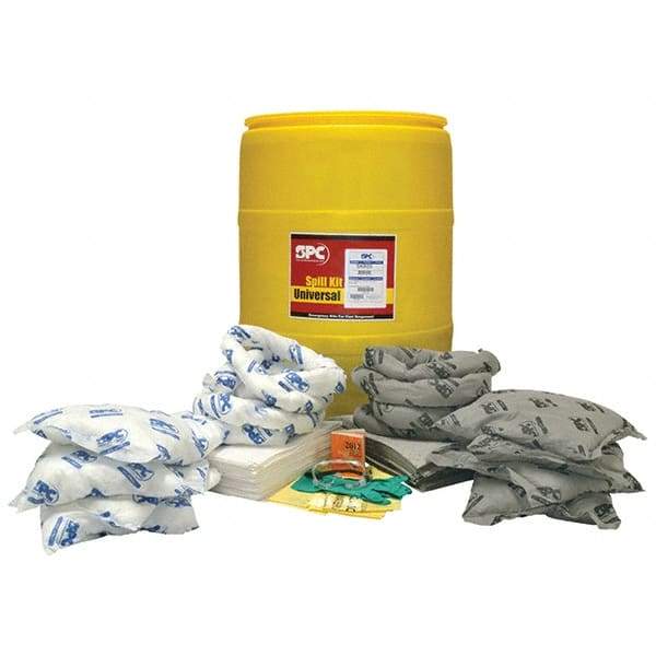 Brady SPC Sorbents - 38 Gal Capacity Oil Only & Universal Spill Kit - 55 Gal Polyethylene Drum - All Tool & Supply