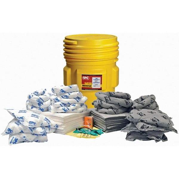 Brady SPC Sorbents - 65 Gal Capacity Oil Only & Universal Spill Kit - 65 Gal Polyethylene Drum - All Tool & Supply